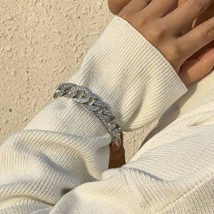 Adjustable Iced Out Cuban Bling Bracelet